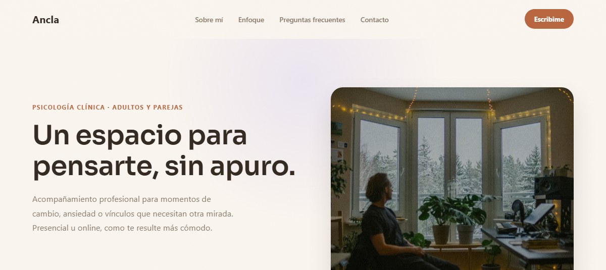Captura de la demo para Psicólogos