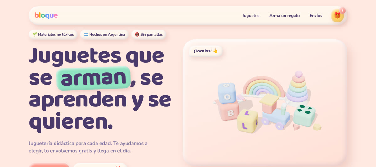 Captura del sitio de Bloque