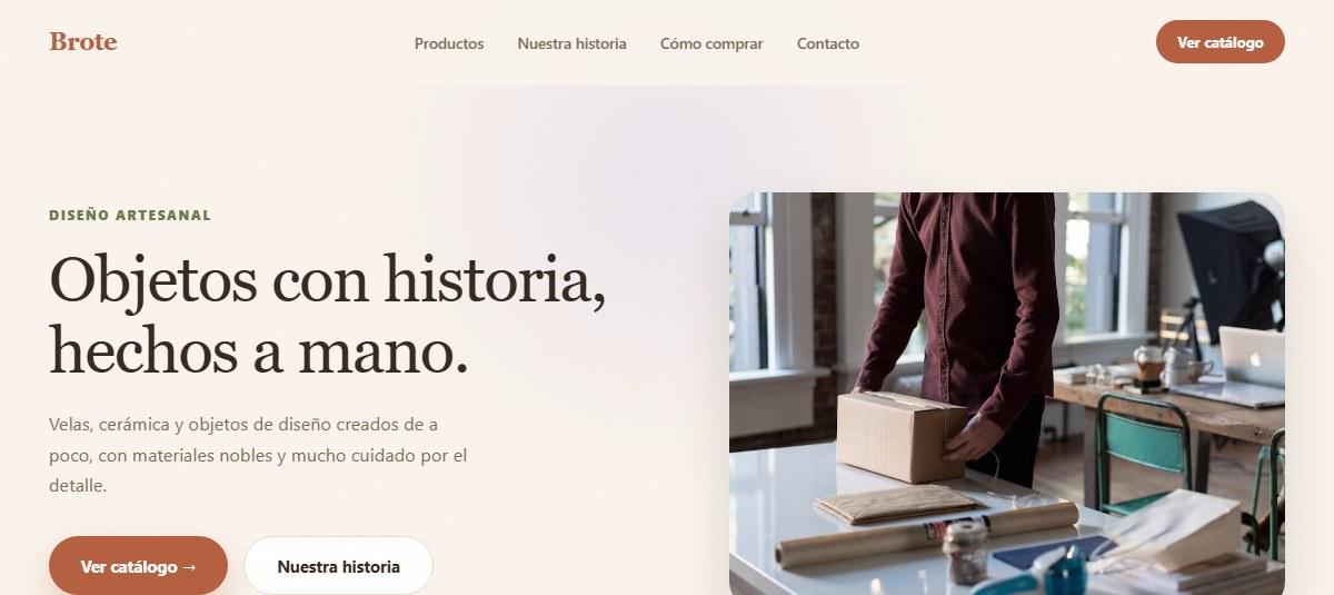 Captura de la demo para Emprendimientos