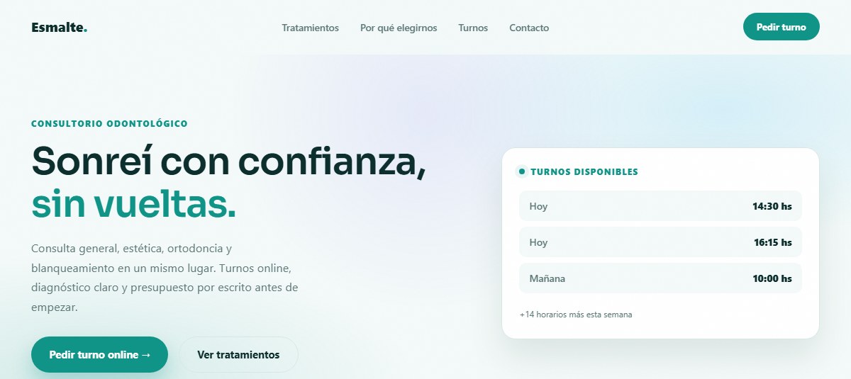 Captura de la demo para Odontólogos