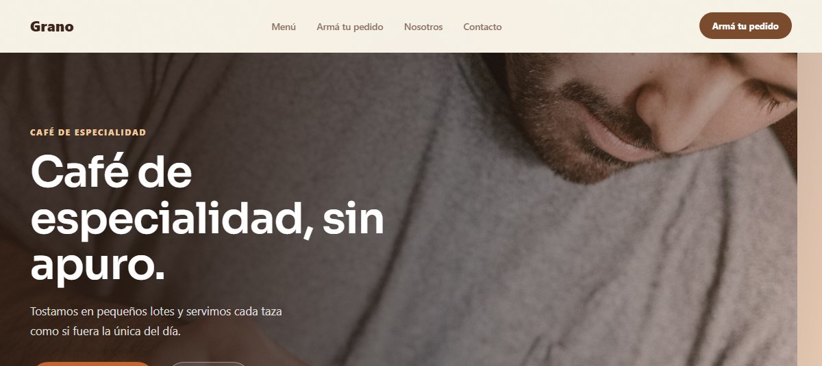 Captura de la demo para Cafeterías