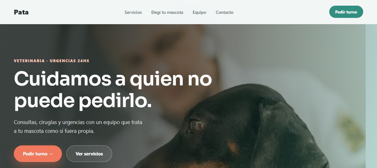 Captura de la demo para Veterinarios