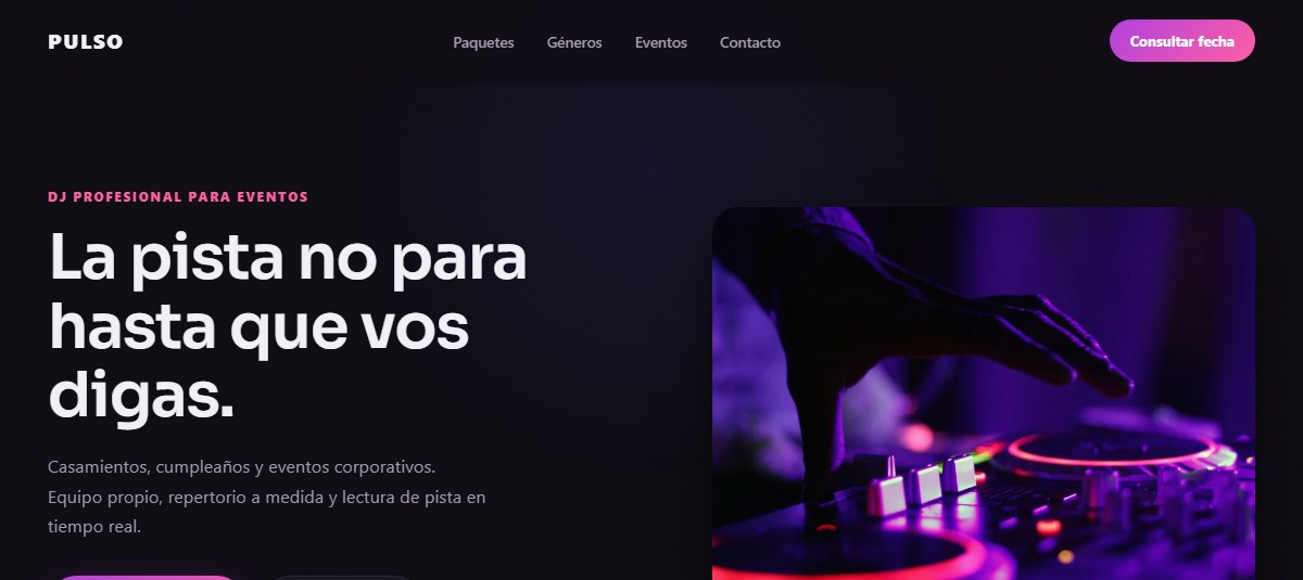 Captura de la demo para DJs
