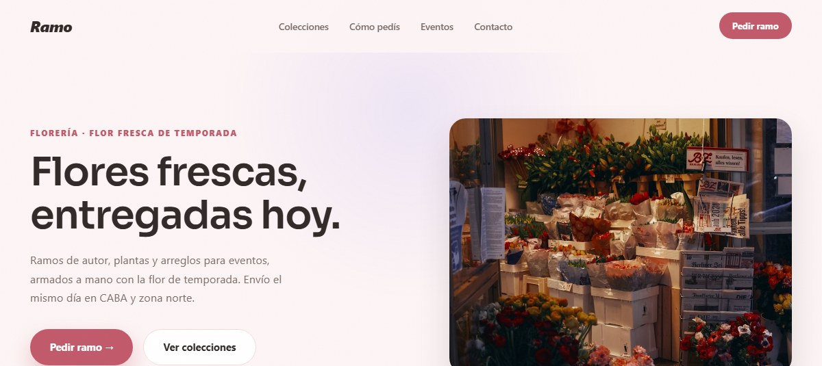 Captura de la demo para Florerías