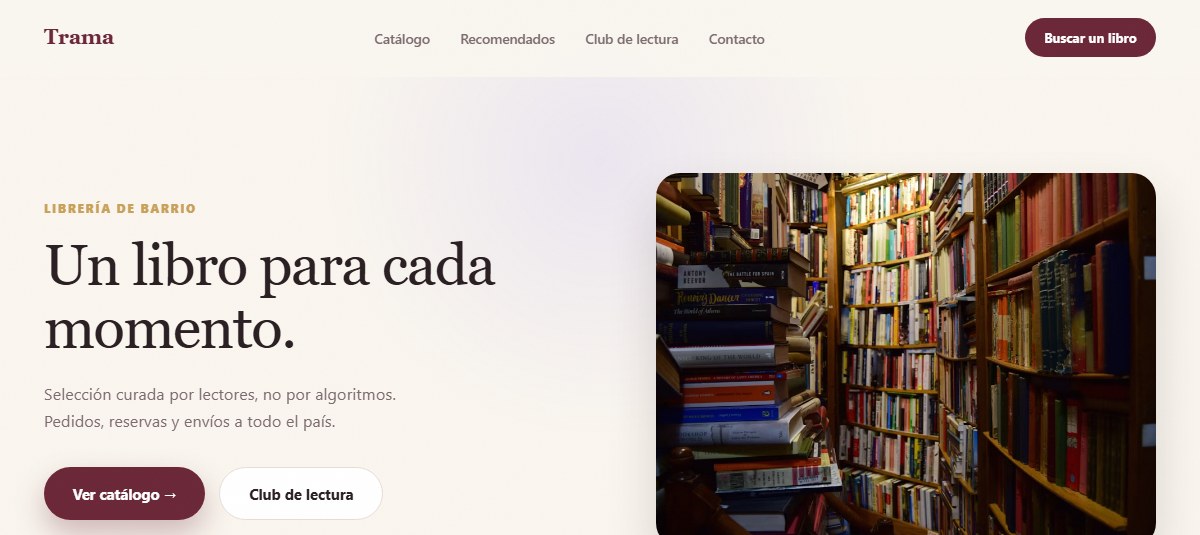Captura de la demo para Librerías