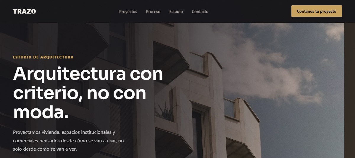 Captura de la demo para Arquitectos