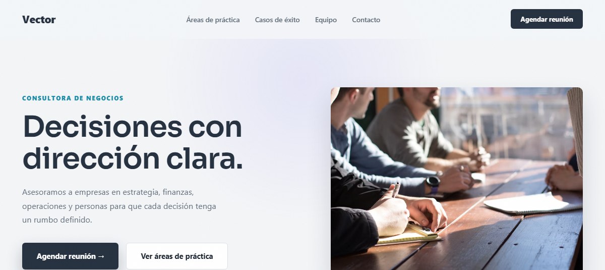 Captura de la demo para Consultoras