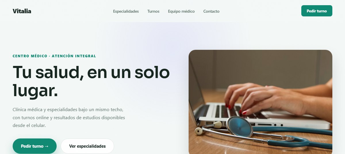 Captura de la demo para Médicos