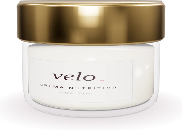 Pote de crema nutritiva con tapa dorada